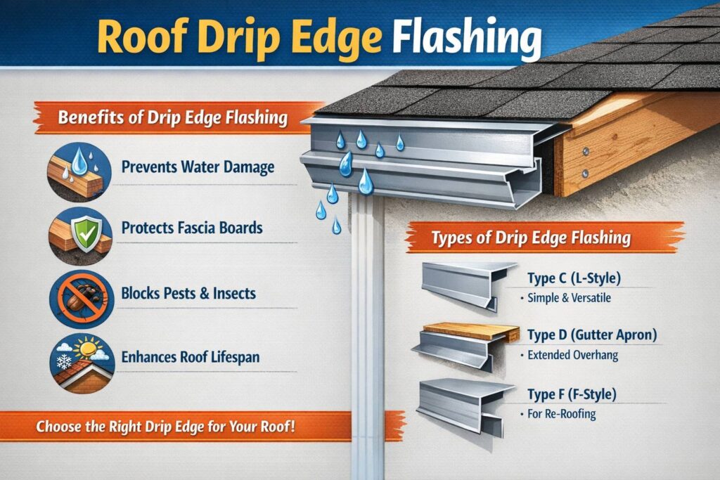 Roof drip edge flashing